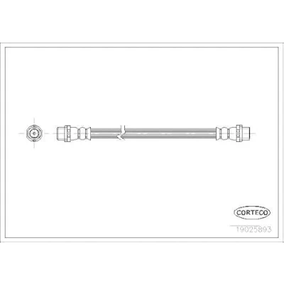 Abbildung von CORTECO 19025893 Bremsschläuche Hinterachse 170 AUDI: A6 C5 Avant, Limousine, VOLKSWAGEN: Passat B3/B4 Variant