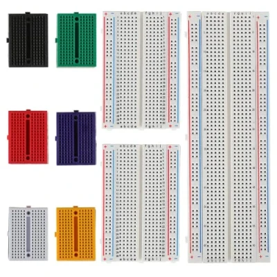Abbildung von HUAREW Breadboard Kit Mini Steckbrett 170 Punkte (6 Farben, 6 Stück) +Steckplatine 400 lötfrei (2 +Bread Board 830 (1