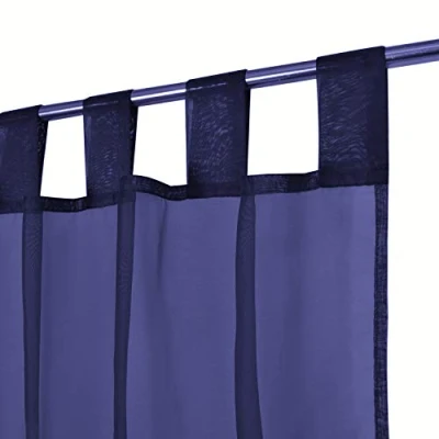 Abbildung von Megachest lucy Voile Vorhang mit Schlaufen, gewebt, 2 Paneele Bändern, Marineblau, B 142 x H 206 cm, 28 Farben