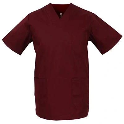 Abbildung von MISEMIYA Medizinische Uniformen Unisex Top Krankenschwester Krankenhaus Berufskleidung 4XL, Granat