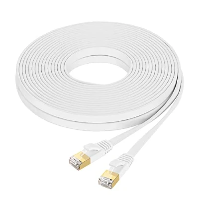 Abbildung von Fumitt Cat 8 Ethernet Kabel 8m, Hohegeschwindigkeit Flach Gigabit RJ45 Lan Internet Netzwerk Patchkabel 40Gbps 2000Mhz für Switch, Router, Modem, laptop, PC (Weiß)