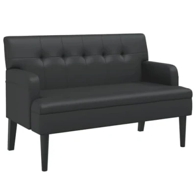Abbildung von vidaXL Sitzbank mit Rückenlehne Schwarz 112x65,5x75 cm Kunstleder