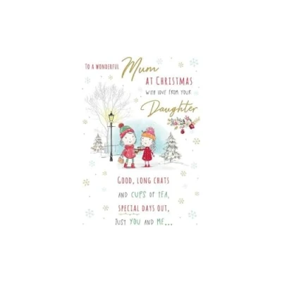 Abbildung von Avant Garde Studios Piccadilly Greetings Weihnachtskarte, Aufschrift Mum From Daughter, 22,9 x 15,2 cm