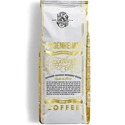 Abbildung von GUGGENHEIMER COFFEE Kaffeebohnen 2kg Gourmet Arabica Extra langsam geröstet wenig Bitterstoffe Feinste Crema Bester Espresso für Vollautomaten 4 x 500 g