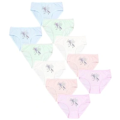 Abbildung von TupTam Mädchen Slips mit Aufdruck 10er Pack, Farbe: Unicorn Magic Dots Apricot Rosa Blau Ecru Grün, Größe: 116 122