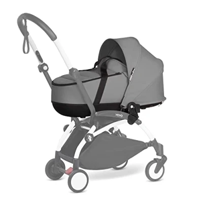 Abbildung von Babyzen YOYO 0+ Liegewanne, Grey mit Dicker Doppelmatratze; Schale und Verdeck belüftet Nur YOYO2 Gestell verwendbar (separat erhältlich)