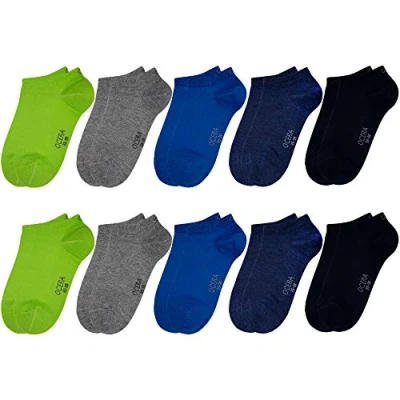 Abbildung von OCERA 10 Paar Kinder Sneaker Socken für Mädchen und Jungen Blau Mix 27/30