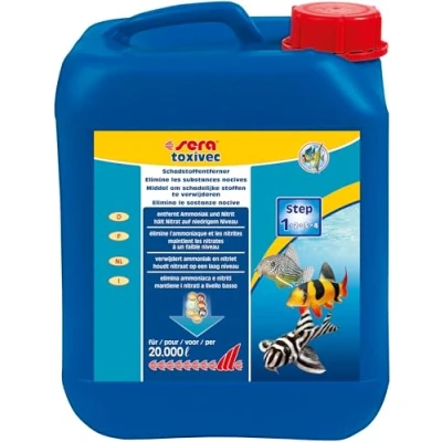Abbildung von sera toxivec 5000 ml Erste Hilfe im Aquarium Soforthilfe gegen Schadstoffe Entfernt sofort fischtoxisches Ammoniak &amp; Nitrit Vermindert Algenwachstum Chlor Chloramine