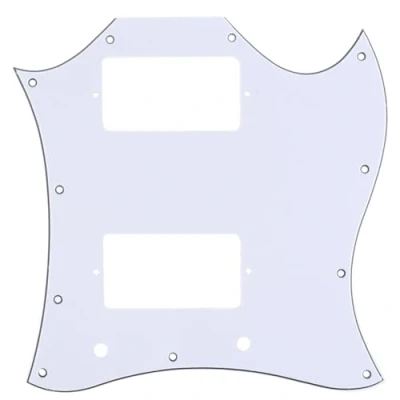 Abbildung von Musiclily Pro 11 Löcher Large Full Face Pickguard Gitarren Schlagbrett für Import SG,3 lagig Weiß