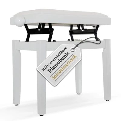 Abbildung von Classic Cantabile Klavierbank DP Pianobank Höhenverstellbar von 47 bis 56 cm (Hochwertiger Sitzkomfort, 1 St., Sitzfläche 55 x 32 cm), Leichtgängige Spindelmechanik