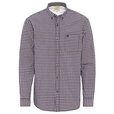 Abbildung von camel active Herren Vichy Karohemd aus reiner Baumwolle Lila menswear S
