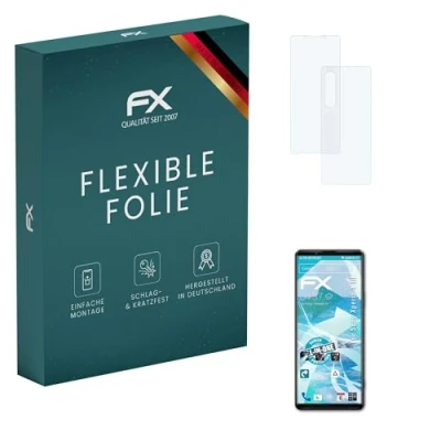Abbildung von atFoliX Schutzfolie kompatibel mit Sony Xperia 1 III Folie, ultraklare und flexible FX Displayschutzfolie (3er Set)