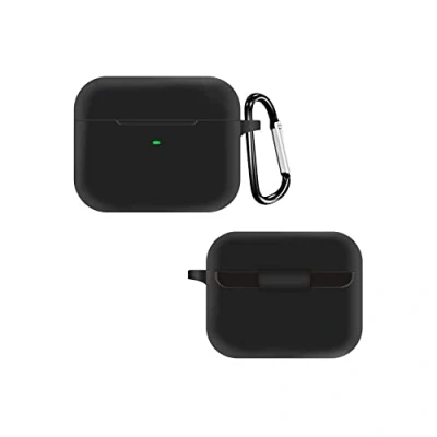 Abbildung von QINOUK Schutzhülle für RAZER Hammerhead True Wireless X, [Stoßfest] Premium Soft Silikon Ganzkörperschutz Case mit D Form Clip, X Schwarz
