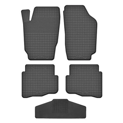 Abbildung von Fußmatten Vorne, Hinten + Tunnel für VW Polo 4 2001 2009 9N 9N3 Gummi Gumiimatten