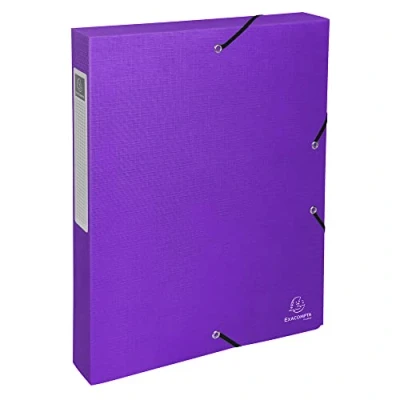 Abbildung von Exacompta 59640E Sammelbox TEKSTO mit Gummizug 40 mm breit aus extra starkem Karton Rückenschild für DIN A4 Archivbox Heftbox Dokumentenbox Zeichenbox Sammelmappe