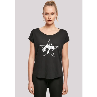 Abbildung von F4NT4STIC LONG CUT Looney Tunes Sylvester Cartoon Stern Tshirt print, Damen, Größe: Small, Black