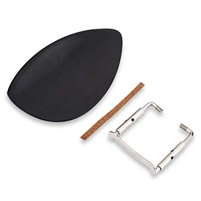 Abbildung von Violine Kinnhalter, Ebenholz Kinnhalter mit Nadelholzstreifen Halterung für 4/4 Größe Musikinstrument Zubehör