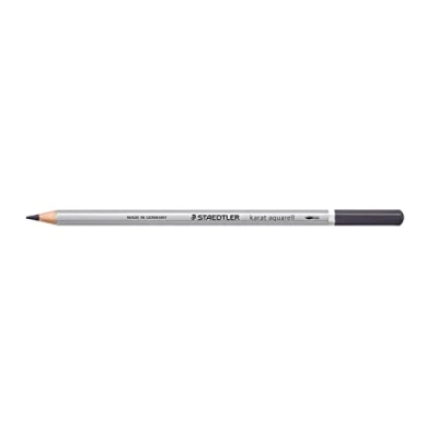 Abbildung von STAEDTLER aquarell Buntstifte karat aquarell, grau, wasservermalbare, weiche und farbintensive Mine, für unterschiedliche Trocken Nasstechniken, 6 Aquarellstifte im Kartonetui, 125 8