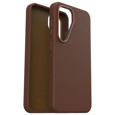 Abbildung von Samsung Galaxy S25 Hülle MagSafe Kunstleder OtterBox Hard Case/Backcover Handyhülle Braun Shockproof/Stoßfest
