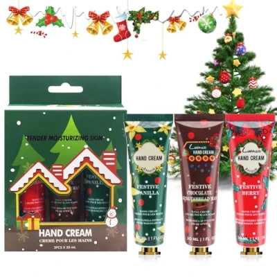 Abbildung von KUIRUNRX® Handcreme,3 x 30ml Handcreme Geschenkset,Hand Feuchtigkeitscreme für Raue, Tägliche Feuchtigkeitsspendende Weihnachtsgeschenke Frauen (C)