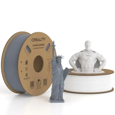 Abbildung von Creality Hyper PLA Filament 1.75 mm 2 KG Weiß &amp; Grau, 30 600 mm/s Hochgeschwindigkeits 3D Drucker Filament, Pack 1KG Spule (2.2 lbs) PLA, Maßgenauigkeit +/ 0.02 mm, für die meisten