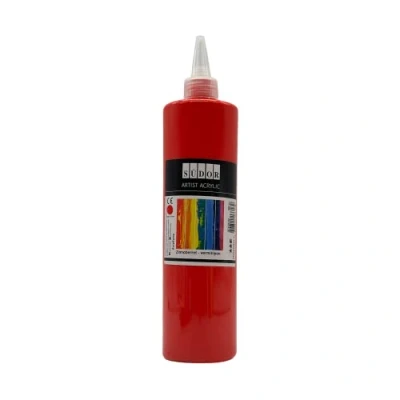 Abbildung von SÜDOR ACRYLFARBE 500 ml Geeignet für Acryl Pouring. Hochpigmentierte Künstler Malfarben zum Bemalen auf Holz, Leinwand, Stein, Papier, Stoff, Metall. Wasserfest. Vegan. (Rot (Zinnoberrot))