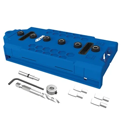 Abbildung von Kreg Regalstiftvorrichtung Perfekte Regalstiftlöcher, Präzise Bohrführungen, 32 mm System, Inklusive 5 Bohrer