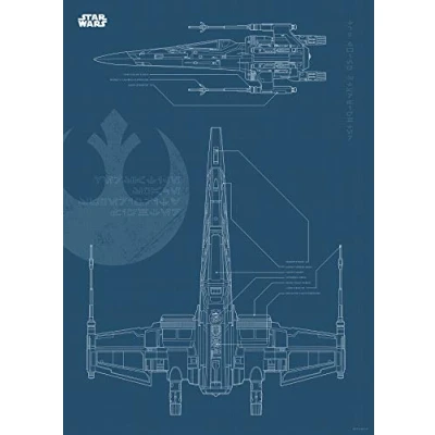 Abbildung von Komar Bild &quot;Star Wars Blueprint X Wing&quot;, Star Wars, (1 St.), Wandbild zur Dekoration im Kinderzimmer ohne Rahmen