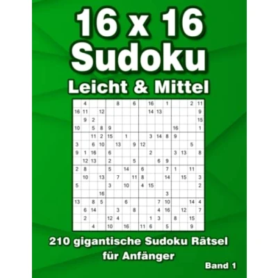 Abbildung von 16 x Sudoku Rätsel in Leicht &amp; Mittel: 210 Große für Anfänger