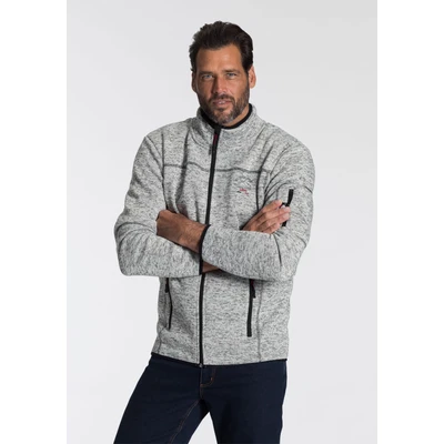 Abbildung von Mans World Strickfleecejacke, mit modischen Ziernähten