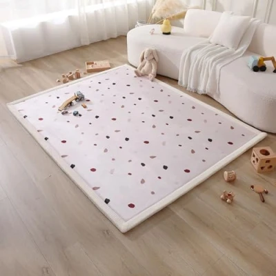 Abbildung von Wolkenweiche Spielmatte Baby 200x150x2,5cm Kinderzimmer Teppich mit hochwertigem Memory Schaum Krabbelmatte Rutschfester Unterseite Krabbeldecke, Kinderteppich, Tatami Matte