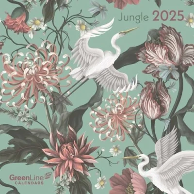 Abbildung von GreenLine Jungle 2025 Broschürenkalender, 30x30cm, Wandkalender mit hochwertigem Papier, Platz für Notizen, internationale Feiertage und dekorativer Kordel