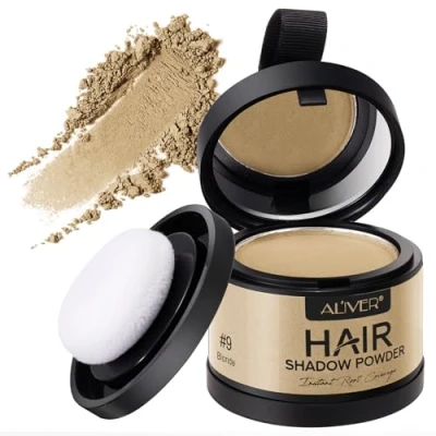 Abbildung von Streuhaar Mittelblond, 4g Ansatzpuder Haarverdicker Haar Concealer zur Haarverdichtung für Frauen und Männer, Wind &amp; Wasserfest zum Ansatz kaschieren (Mittelblond)