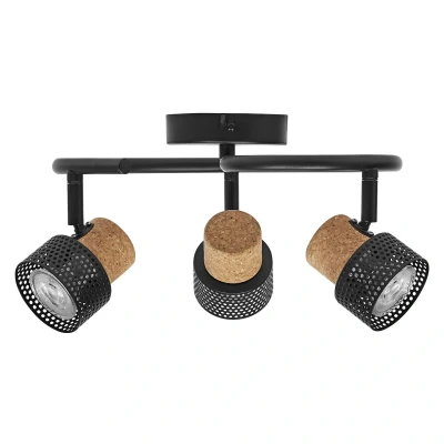 Abbildung von LEDVANCE DECOR SPOT CORK Spiral, 3 x 3,4W, 690lm, schwarz, Spotleuchte, verstellbare Köpfe, vielseitig anwendbar, Innenraumspot, austauschbare LED Lampen, dimmbar, warmweiße Lichtfarbe, GU10