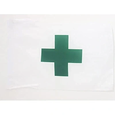Abbildung von AZ FLAG Flagge Grünes Kreuz 45x30 cm Mit Kordel Grüne Fahne 30 x 45 Flaggen
