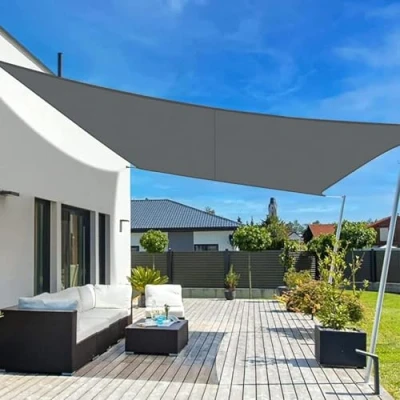 Abbildung von LOVE STORY Sonnensegel 4x6m Wasserdicht Rechteckig Anthrazit Sonnenschutz Windschutz Segel PES Polyester,95% UV Schutz für Außenbereich, Terrasse, Balkon, Garten