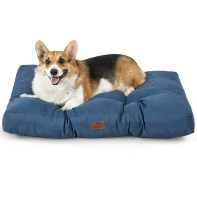 Abbildung von BEDSURE Hundekissen kleine Hunde waschbar 76x50cm Hundebett wasserdicht M für kleine, mittelgroße gepolstert Hundematte blau in 10cm Höhe