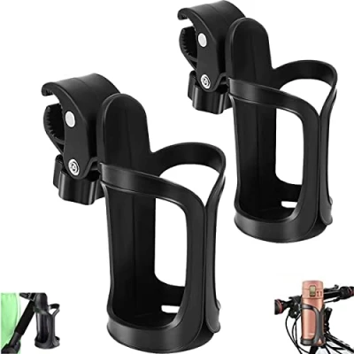 Abbildung von 2er Pack Getränkehalter Fahrrad,Flaschenhalter Fahrrad,360 Grad Rotation Getrank Flaschenhalter,Leicht Trinkflaschenhalter Ohne Schrauben Fur Mountainbikes,Fahrräder, Kinderwagen und Rollstuhl