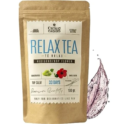 Abbildung von Schlaf Tee Relax Kräutertee Lose Entspannung Anti Stress und Nerventee Johanniskraut, Hibiskus, Kamille, Fenchel, Kardamom Abend 100% Natürlichen Zutaten, 100 Gramm