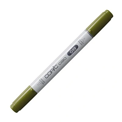 Abbildung von COPIC Ciao Marker Typ G 99, Olive, vielseitiger Layoutmarker, mit einer mittelbreiten und Brush Spitze