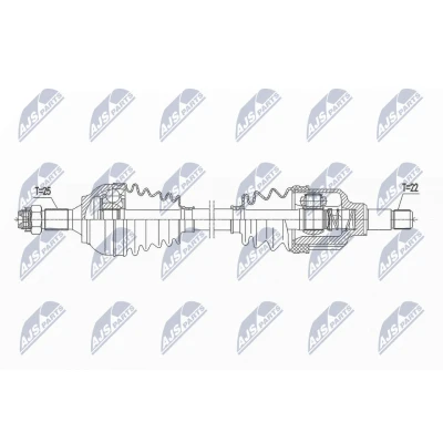 Abbildung von NTY NPW CT 115 Antriebswelle Vorderachse links