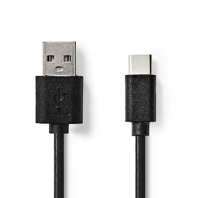 Abbildung von Nedis USB Kabel 2.0 A Stecker Typ C ™ 480 Mbps 2.5 W Vernickelt 1.00 m rund PVC Schwarz Aufhänger