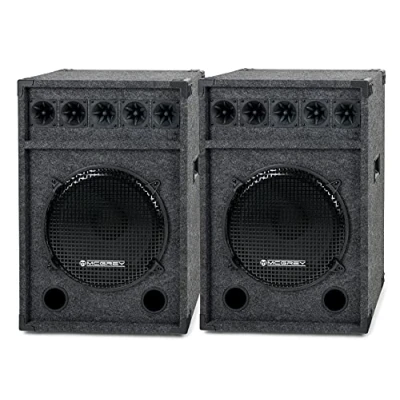 Abbildung von McGrey PA Lautsprecherbox mit 38cm (15) Subwoofer 2 Wege System, Holzgehäuse Lautsprecher (300 W, Paar Passiv Speaker Bassreflex Rohren)
