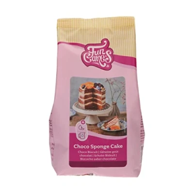 Abbildung von FunCakes Mix für Choco Biskuitkuchen: Einfach zu verwenden, wunderbar leichter Schokoladenkuchen, perfekt die Kuchendekoration, Konditorqualität, Schokoladenkuchenbasis, Halal. 500 g.
