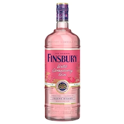Abbildung von Finsbury Wild Strawberry Gin mit 37,5% vol. (1 x 1,0l) Der Pink Premium Erdbeer und Himbeernoten Perfekt Tonic frischen Beeren