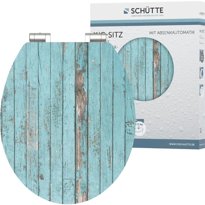 Abbildung von Schütte WC Sitz &quot;Blue Wood&quot;, High Gloss mit MDF Holzkern, Absenkautomatik