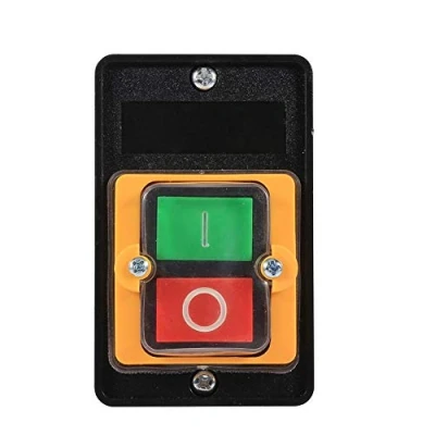 Abbildung von Keenso 78mm Wasserdichte Drucktaste 380V 10A Maschinenschalter EIN/AUS Schalter Zubehör für Werkzeugmaschinen