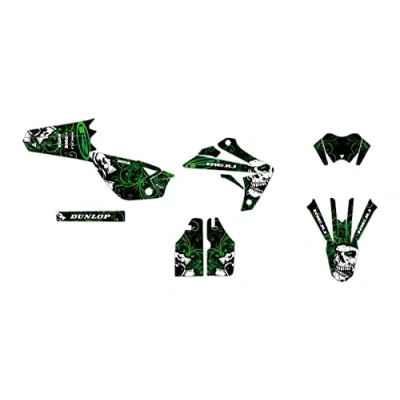 Abbildung von Deko Set für Motorrad, anpassbar, Rieju MRT 50 von 2009 bis 2021, Totenkopf, Grün