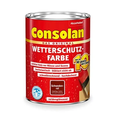 Abbildung von Consolan Wetterschutz Farbe, schwedenrot, 0,75ml