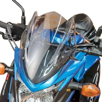 Abbildung von Motorrad Windschild Windabweiser mit Halterung Kompatibel GSXS 750 GSX S750 2017 2018 2019 2020 2021 2022, Windschutzscheibe Windschutz Double Bubble Wind Luftabweiser, Geräuchert